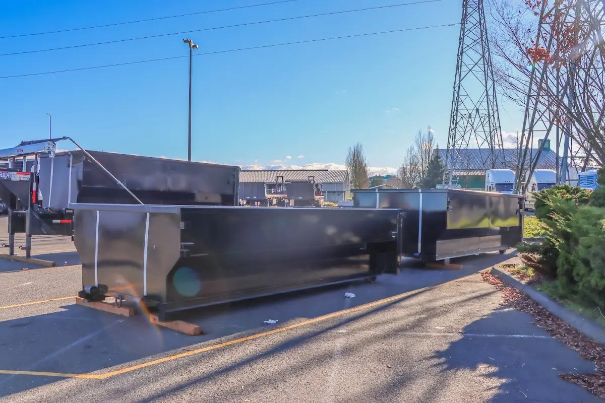 Roll-off dumpster ready for waste disposal at job site for 12 Yard Dumpster Rental in Reading